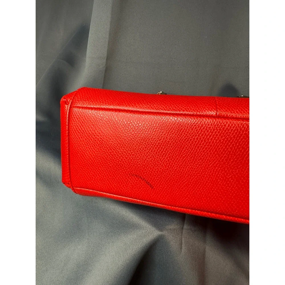 Coach Red Crossgrain Leather Satchel Crossbody Bag Gold Hardware F34607